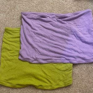 Green and Purple Tube tops (selling as a set)